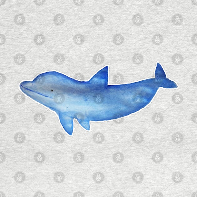 Cute watercolor dolphin by WatercolorFun